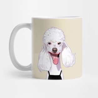 White Poodle Black Dress Mug